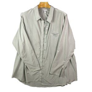 Athleta Urbanite Top Womens Plus 3X Coast Gray Long Sleeve Button-Up Lightweight